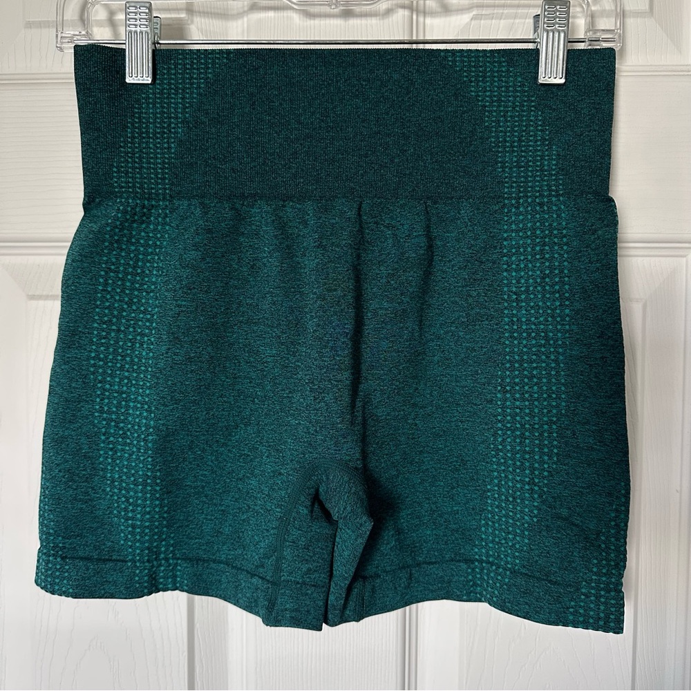 High-Waist Seamless Knit Women's Shorts - Teal